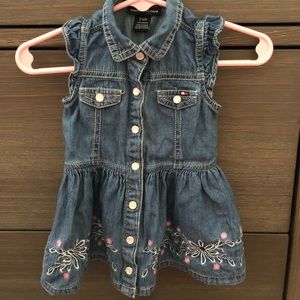 Tommy Hilfiger button down denim dress w/bloomers
